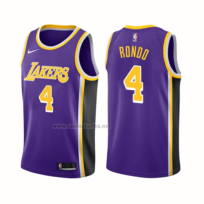 Camiseta Los Angeles Lakers Rajon Rondo #4 Statement 2021-22 Violeta